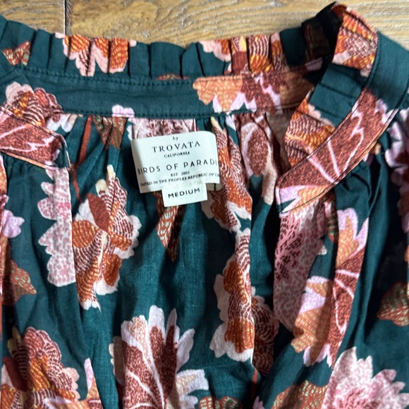 Trovata Floral Blouse - Green and Pink - Picture 2 of 8
